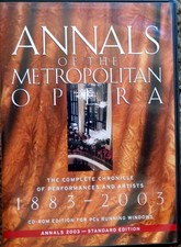ANNALS OF THE METROPOLITAN OPERA Complete Chronicle CD-Rom PC 1883-2003 picture