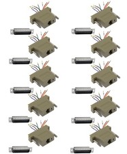 10 Lot DB25 Male to RJ45 Network 8P8C Adapter Converter Gold-Pin Connector RS232 picture