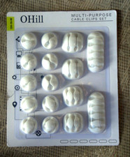 OHill Multi-Purpose Cable Clips Set White OH-16-W Adhesive Cord Holders picture