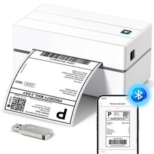 MUNBYN Bluetooth Shipping Label Printer 4x6 Thermal Label w Drive for USPS FedEx picture