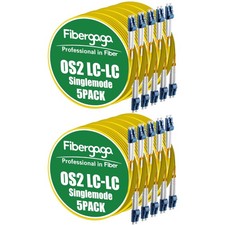 OS2 LC to LC fiber patch cable, single mode 9/125um, 0.5m 1.6ft, 10 pack picture