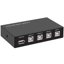 USB2.0 Printer Sharer Switcher, 4 Port USB B Print Selector Switch Adapter 4 ... picture