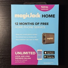 magicJack HOME VoIP Phone Adapter K1103 USB/RJ-45 Black 1-Line Caller ID picture