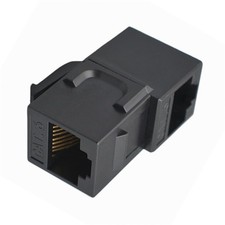 90 Degree Up Angled UTP Cat6 Keystone Coupler RJ45 Female To Female Black picture
