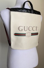 New Gucci GG Monogram Leather Backpack Bag  Tan/Black 523586 Italy picture