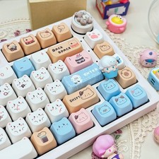 Cute Cat Keycap Set Mechanical Keyboard Kawaii Custom Keycaps Artisan Style Gift picture