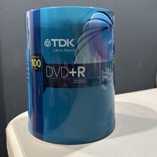 TDK DVD+R Recordable 16X 4.7Gb 100 Pack Spindle - New, Factory Sealed picture