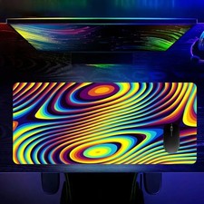 1pc Colorful Wave Stripe Pattern Mouse Pad And Desk Mat, Featuring Colorful Wa picture