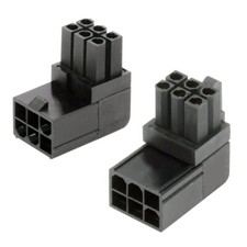 Cablecy 2pcs/lot ATX 6Pin Male - Female 90 Degree Up Down Angled Adapter for GPU picture