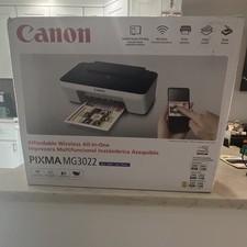 Canon PIXMA MG3022 Wireless Color All-In-One Printer Blue/White Scanner Copier picture
