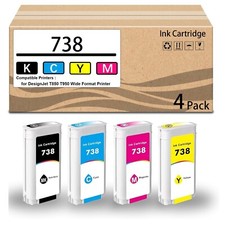 4 Pack  738 Ink Cartridge 130ml 498N8A 676M6A 676M7A 676M8A Replacement for 738 picture