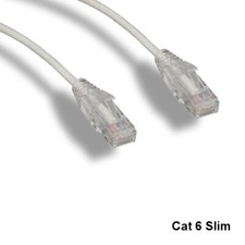 Kentek White 15ft Slim Cat6 UTP Ethernet Patch Cord OD 3.6MM 28AWG Clear Boot picture