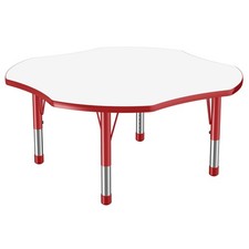 Dry Erase Table 48 x Clover Red Chunky Legs FDP 10235-DERD w Chunky picture