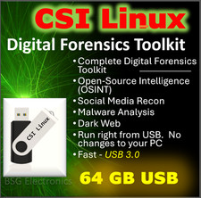 CSI Linux Digital Forensics Social Media Intelligence Recon OSNIT USB3 64GB picture