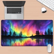 1pc Large Gaming Desk Mat Computer Mouse Pad - Northern Lights Aurora Printed♮ picture
