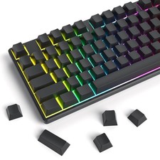 Blank Keycaps, Thick PBT Keycaps, Cherry Profile, Minimalist Grey Black Keyca... picture