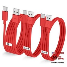 3-Pack [3.3FT+3.3FT+6FT] USB A to USB C Cable，USB to USB C 6FT+3.3FT+3.3FT Red picture