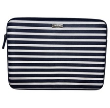 Kate Spade New York PC Notebook Sleeve Fits 14” White/Black Striped Laptop Case picture