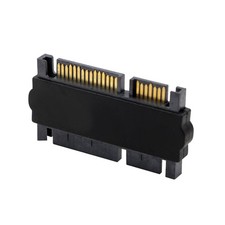 Black SATA 22Pin 7+15 Male To SATA 22Pin 7+15 Male Extension Convertor Adapter picture
