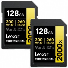 Lexar 128GB Professional 2000x SD Card, UHS-II (2-Pack) picture