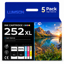 252XL Ink Cartridge 5PK compatible for 252 Ink work with WF-3620 WF-3640 WF-7110 picture