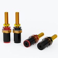 Audiophile 4Pcs 24K Gold Plate Binding Post Terminal HiFI Speaker Connector Plug picture