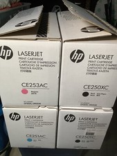 Lot of 4 New HP CE253AC, CE251AC, CE250XC, CE250YC Multi-Color Print Cartridges picture