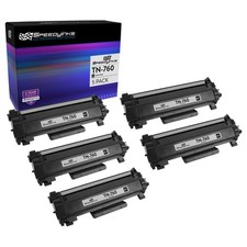 SPEEDYINKS 5PK Replacement for Brother TN760 TN-760 HY Black Toner Cartridges picture