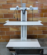 Humanscale Quickstand Sit-to-Stand Adjustable Work Station Dual Monitor White picture