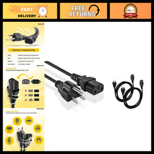 25ft Universal 3 Prong AC Power Cord - IEC 320 C13 to NEMA 5-15P, 18AWG, 10A picture