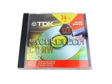TDK 650MB 74 MIN 12X HIGH SPEED DATA CD-RW REWRITABLE COMPACT DISC CD-RW74HSCM picture