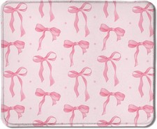 9.5x7.9 Inch Cute Coquette Pink Bow Aesthetic Mouse Pad with Rubber Base picture