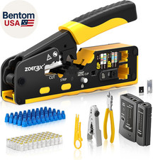 Cat7 RJ45 Crimping Tool, Cat 7 Cat6 Cat5 Pass through Ethernet Crimping Tool Kit picture
