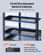1U Server Rack Shelf 4 PCS 10 in Depth Vented Wall Rack Mount Shelf Tray picture