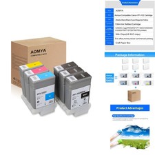 Aomya PFI102 PFI-102 Ink Cartridge 130ML (2MB/BCMY) 6-Pack SG_B0797RWY6K_US picture