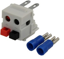 Keystone Jack Insert/CRIMP Type: Speaker w/Rear Block 14-30AWG  White picture