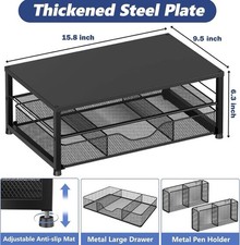 Desk Organizer and Accessories, 2-Tier Computer Monitor Stand Riser with Drawer  picture