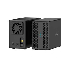 External 2.5/3.5 SATA HDD/SSD Aluminum Case 2 Bay Hard Disk Enclosure with Fan picture