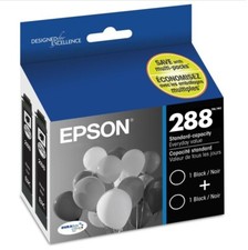 (2 BOXES) EPSON 288 DURABrite Ultra Ink Standard Capacity Black Dual Pack picture