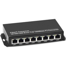 1Pc 1000M Fiber Fast Ethernet Switch Network SC Transceiver Converter 2SC 8RJ45 picture