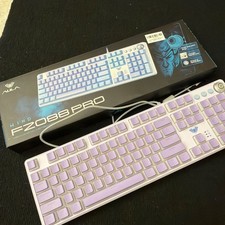 AULA F2088 Pro Mechanical Keyboard Full Size Wired Purple Keycaps customed picture