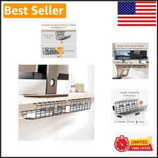 Modern Under Desk Cable Management – 2 Pack Metal Trays, Ideal for Any Workspace picture