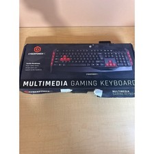 CyberPowerPC Multimedia Gaming Keyboard Wired USB Black Red Tactile Membrane picture
