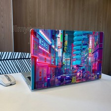 2Pieces Vinyl Modern City Nights Laptop Sticker Self-adhesive Case for HP Lenovo picture