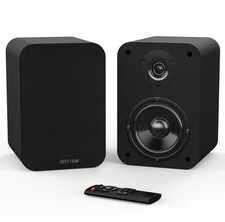 BESTISAN SR04 Passive Bookshelf Speakers w/4-Inch Woofer,Optical,BT 5.0,SubOut. picture