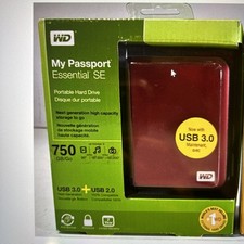 WD My Passport Essential SE 750GB Portable External Hard Drive USB 3.0 Red picture