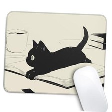 Cute Black Cat Mouse Pad,Kawaii Anime Cat Mouse Pads for Wireless Mouse S-11 picture