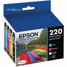 Epson 220, Standard Capacity Color multi-pack Ink Cartridges, C/M/Y/K 4-Pack NIB picture