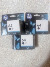 3 Pack Genuine HP 64 Black Ink Cartridges Original OEM Sealed N9J90AN picture