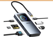 MOKiN 7 in 1 USB C Hub, 4K@60Hz Smart LED 7 1 Laptop Docking Station  picture